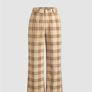 Cider brand plaid straight leg pants